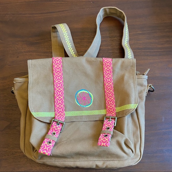 American Girl Accessories American Girl Backpack Brown Embroidered